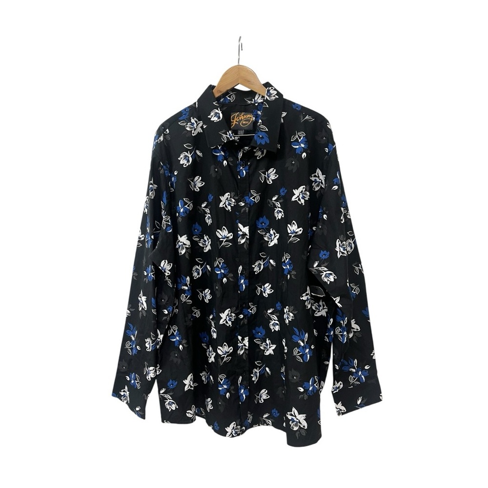Johnny Bigg Kent Shirt Men's Floral Cotton Long Sleeve Button-Down 4XL
